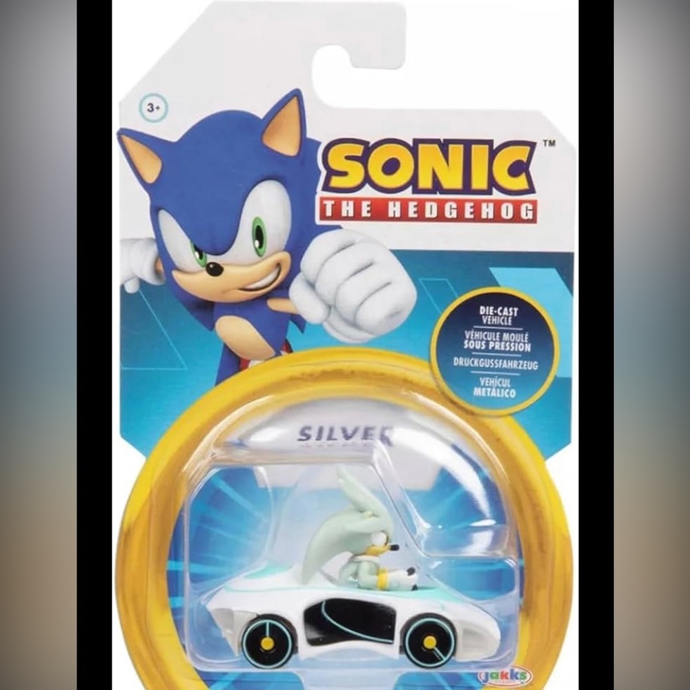 NWT Sonic The Hedgehog Team Racing Silver Die cast Vehicle in original package
